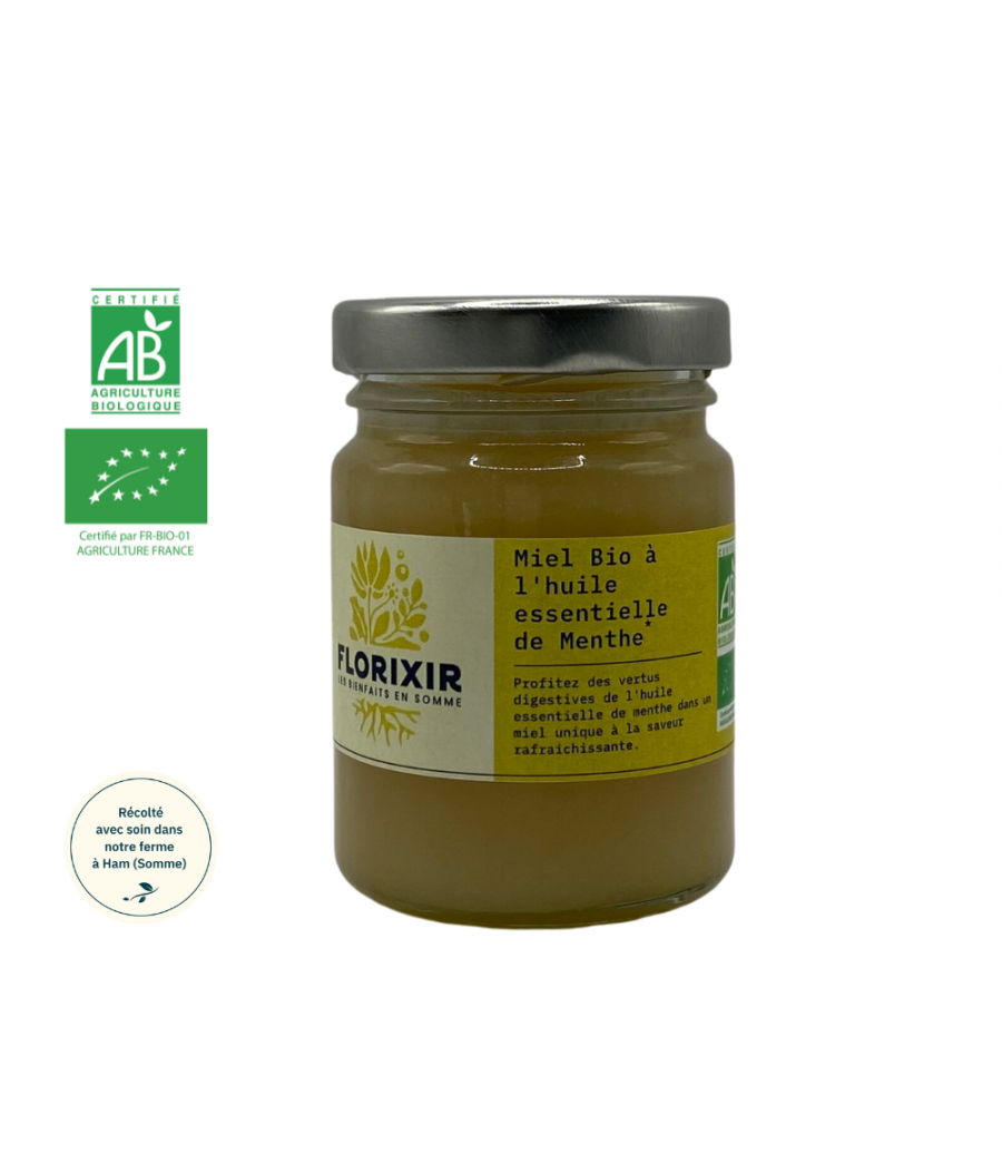 Miel à l'huile essentielle de menthe poivrée bio